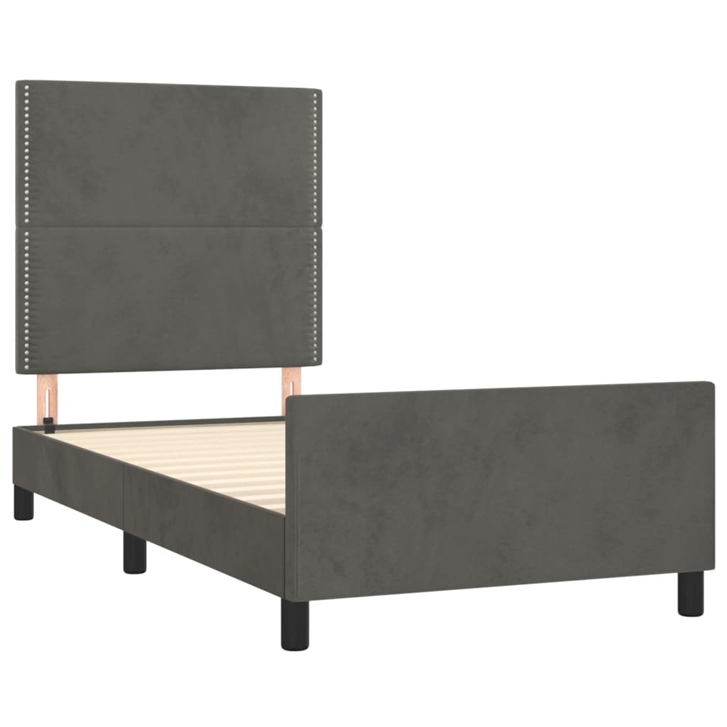 Bettgestell ohne Matratze Dunkelgrau 100x200 cm Samt