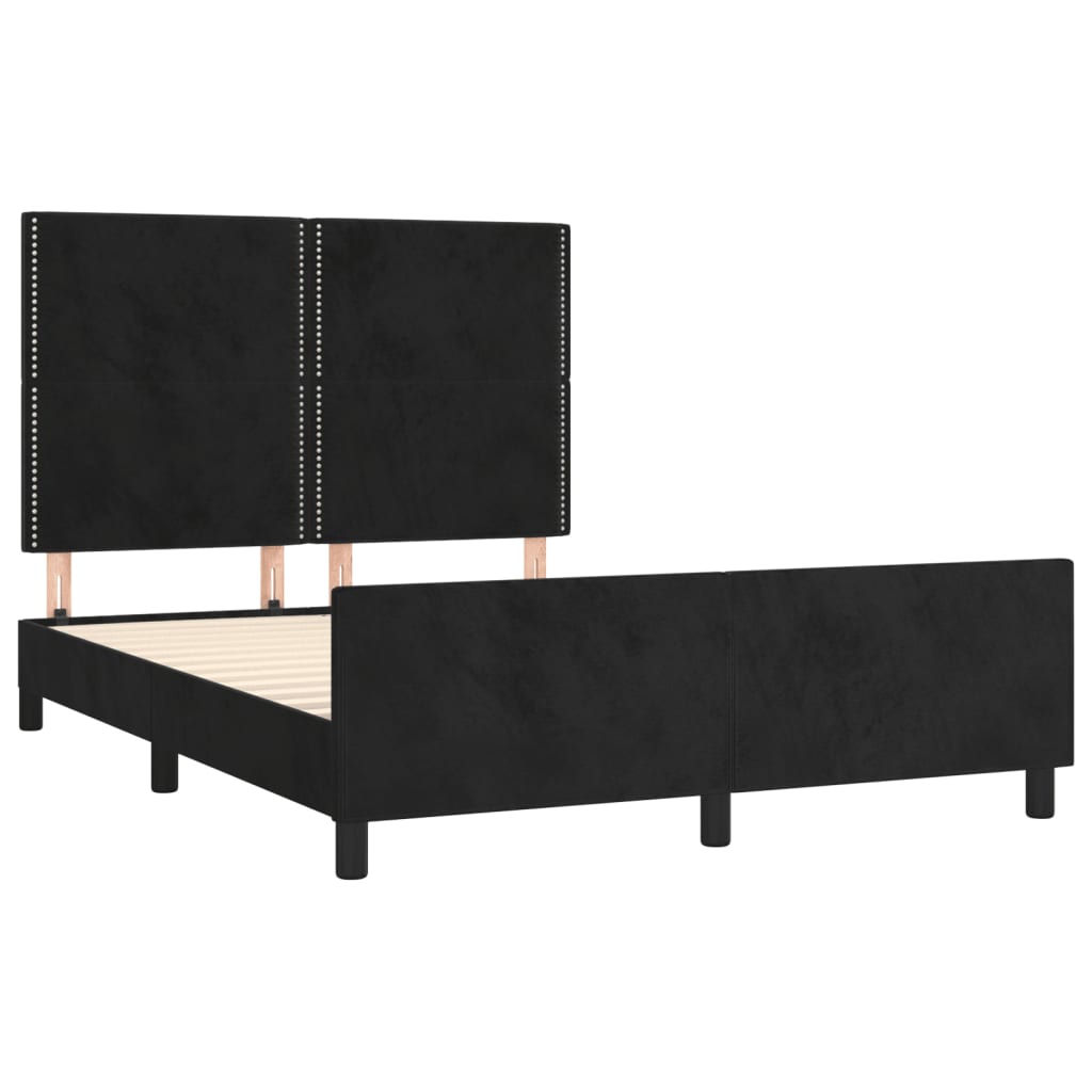 Bed frame without mattress Black 140x200 cm Velvet