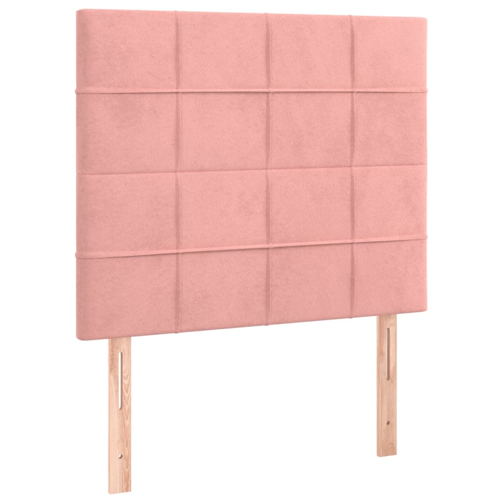 Bettgestell mit Kopfteil Rosa 90x190 cm Samt