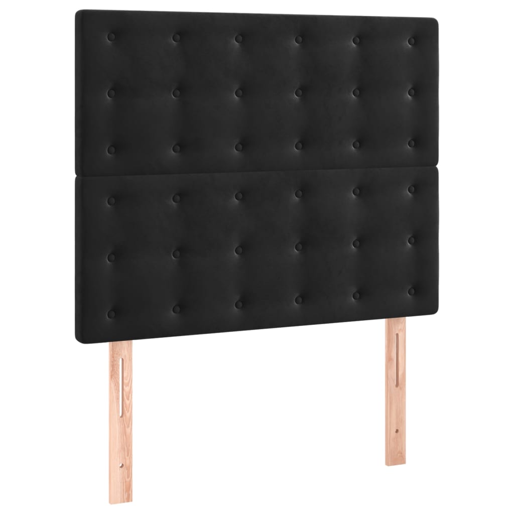 Bettgestell mit Kopfteil Schwarz 80x200 cm Samt