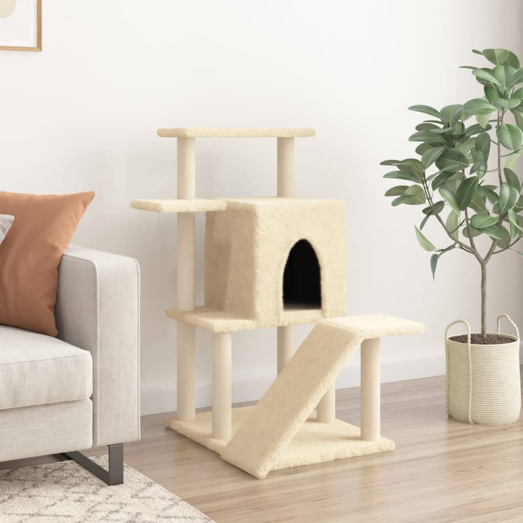 Scratching post with sisal scratching posts cream 97 cm