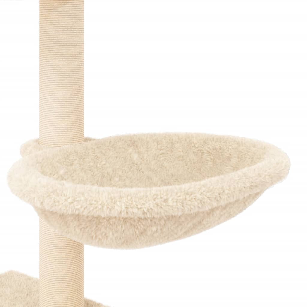 Kratzbaum mit Sisal-Kratzsäulen Creme 117 cm