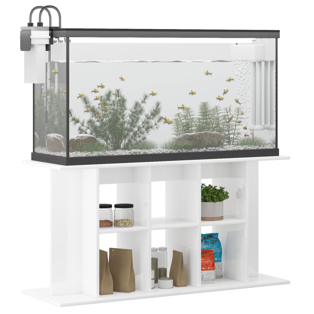 Aquarium stand high gloss white 120x40x60 cm wood material