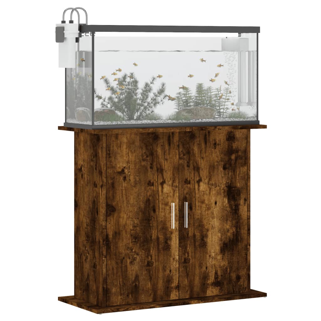Aquarium stand smoked oak 81x36x73 cm wood material