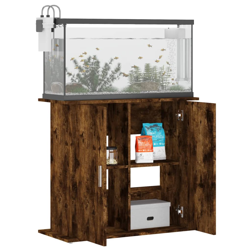Aquarium stand smoked oak 81x36x73 cm wood material