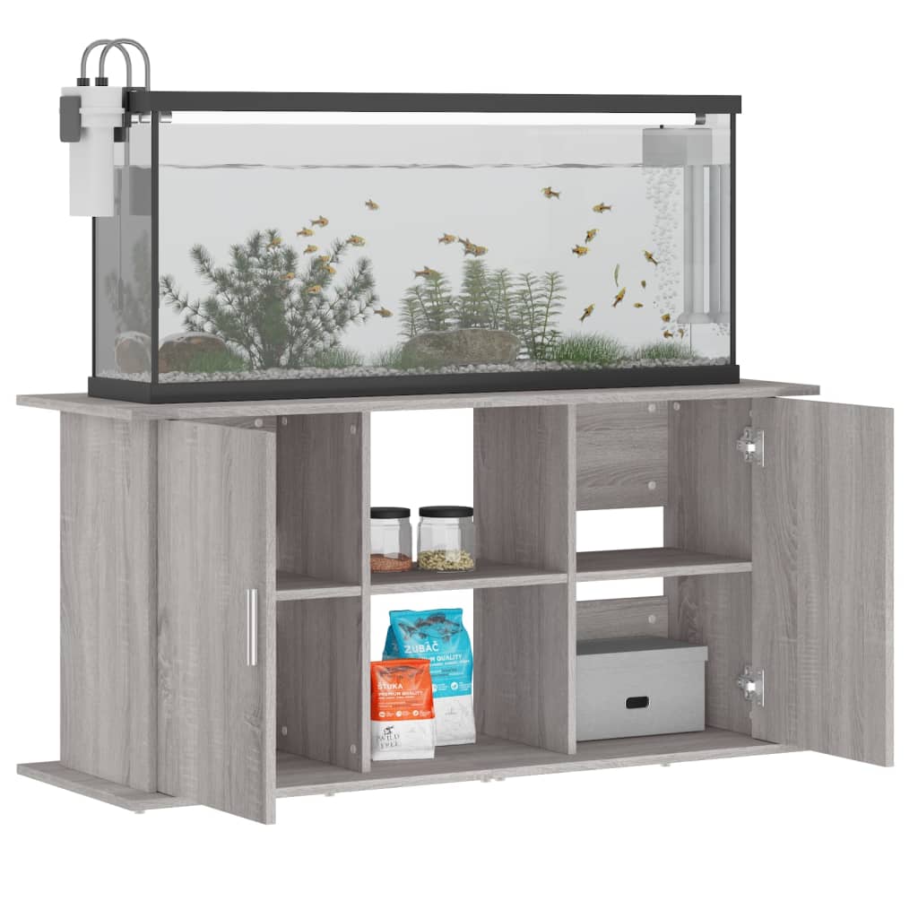 Aquarium Stand Grey Sonoma 121x41x58 cm Wood Material