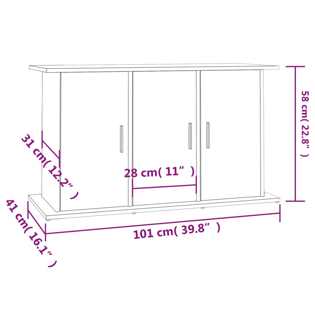 Aquarium Stand Black 101x41x58 cm Wood Material