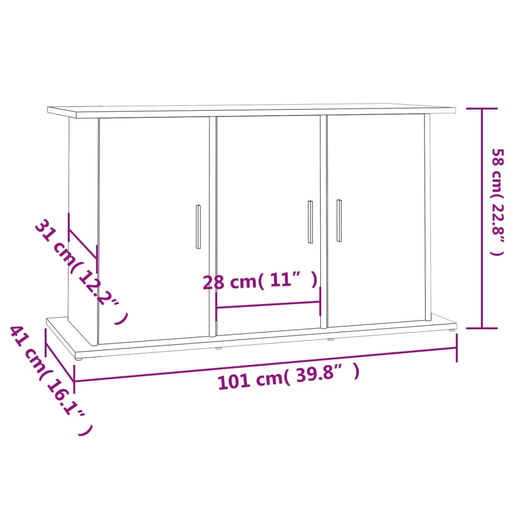 Aquarium stand Sonoma oak 101x41x58 cm wood material