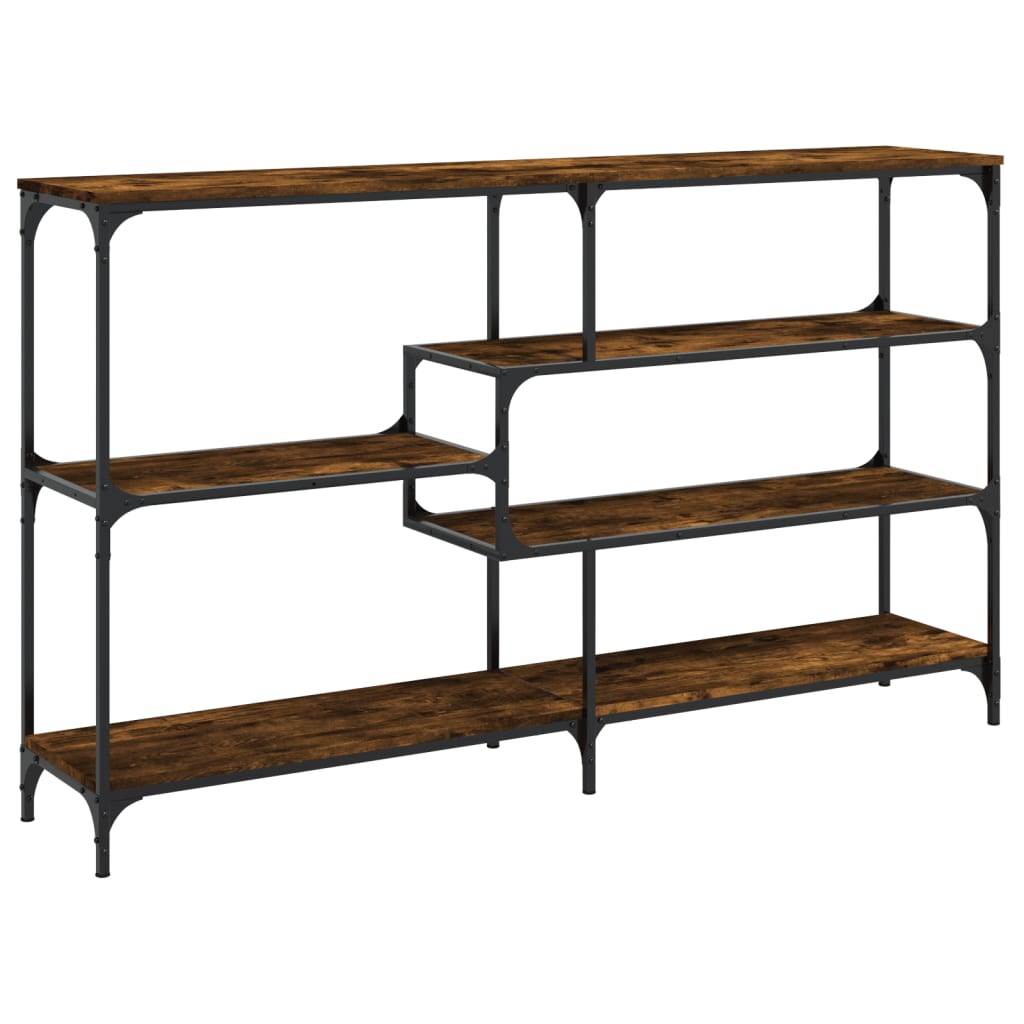 Console table smoked oak 160x32x95 cm wood material