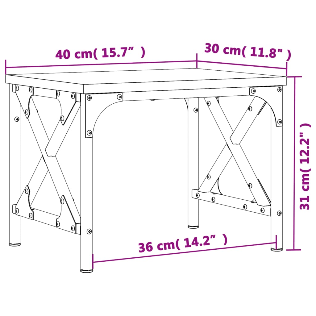 Druckerständer Braun Eichen-Optik 40x30x31 cm Holzwerkstoff