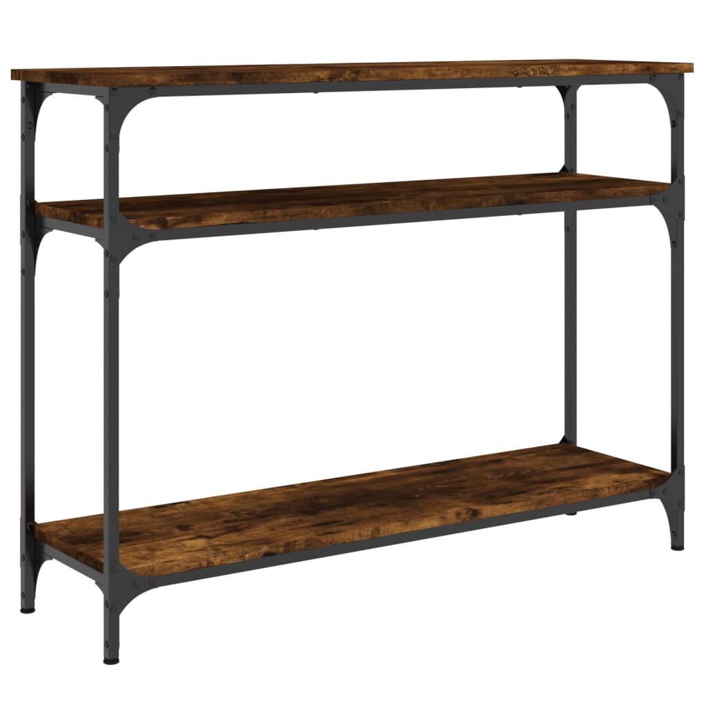 Console table smoked oak 100x29x75 cm wood material