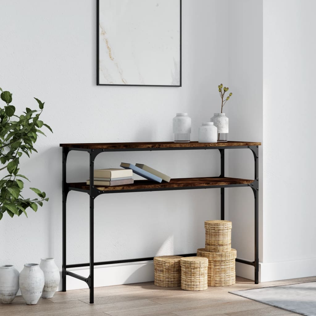 Console table smoked oak 100x35.5x75 cm wood material