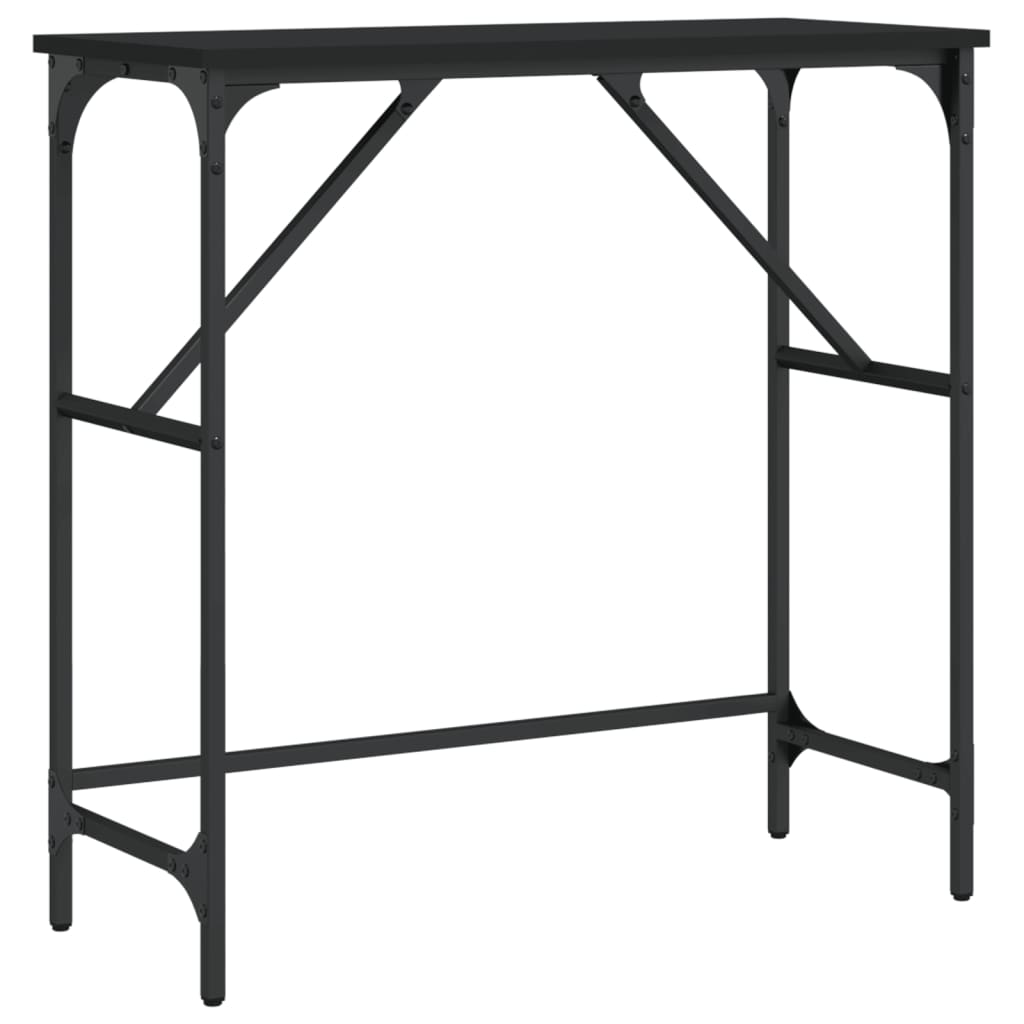 Console Table Black 75x32x75 cm Wood Material