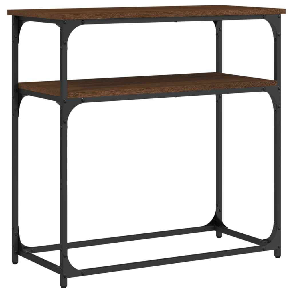 Console table brown oak look 75x35.5x75 cm wood material