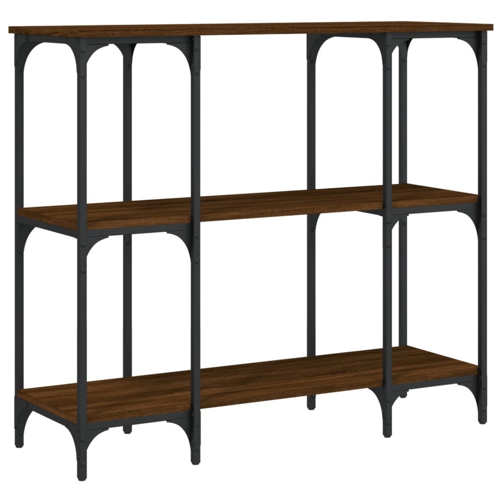 Console Table Brown Oak Look 102x35x90 cm Wood Material