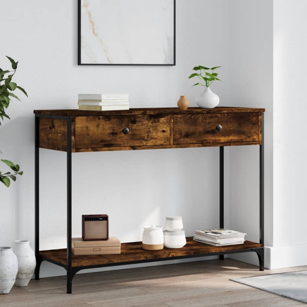 Console table smoked oak 100x34.5x75 cm wood material