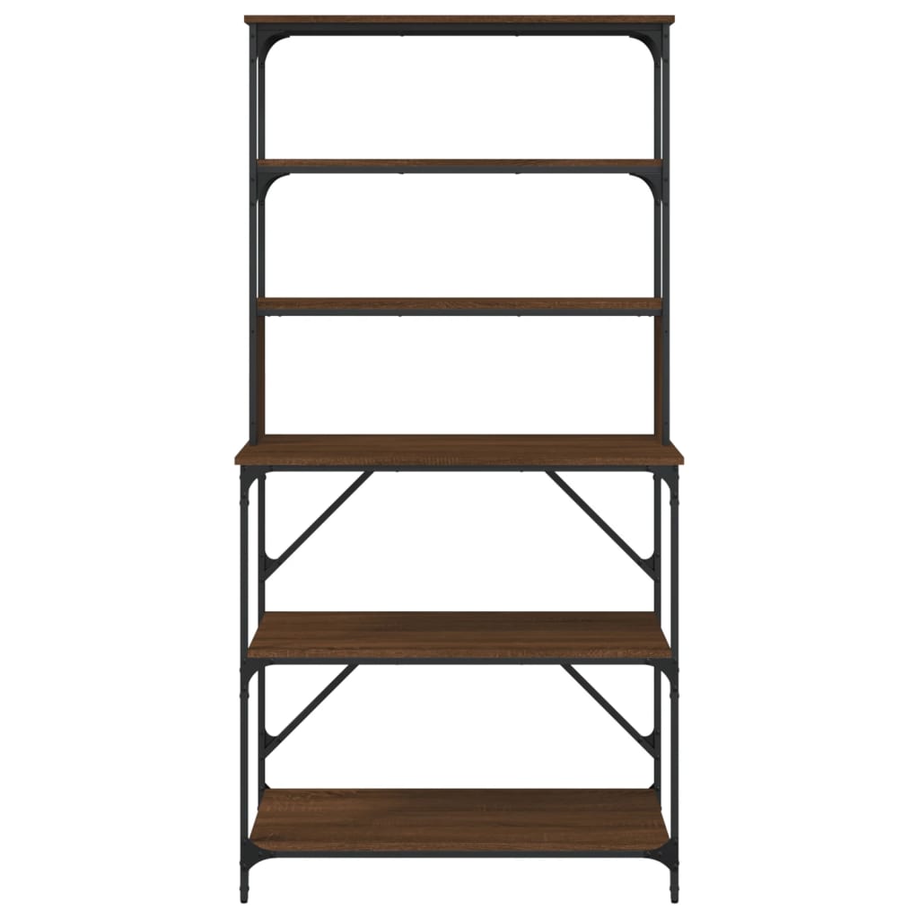 Baker's shelf 6 compartments brown oak look 90x40x180 cm