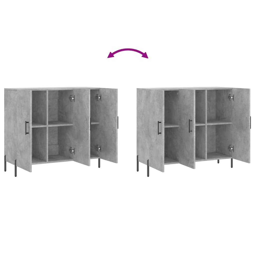 Sideboard Betongrau 90x34x80 cm Holzwerkstoff