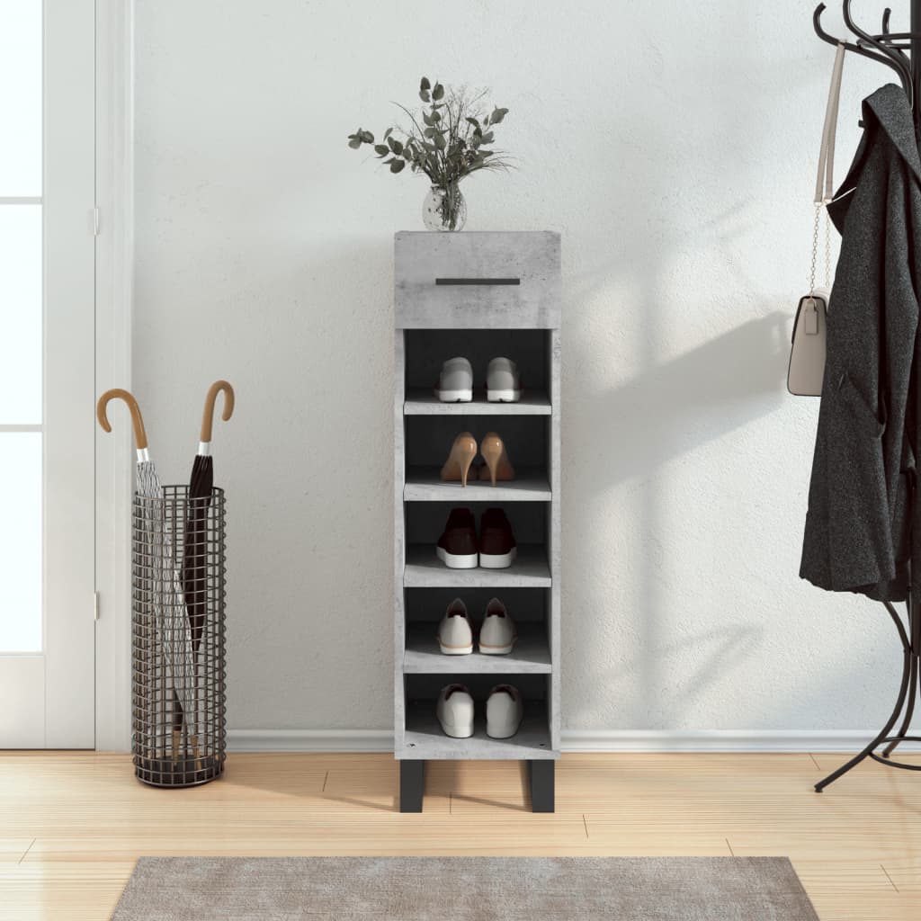 Shoe Cabinet Concrete Grey 30x35x105 cm Wood Material