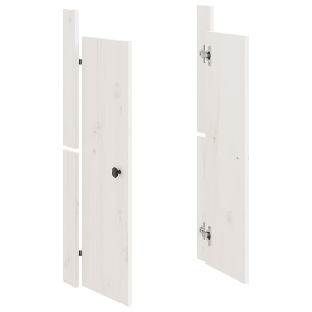 Türen für Outdoor-Küche Weiß 50x9x82 cm Massivholz Kiefer