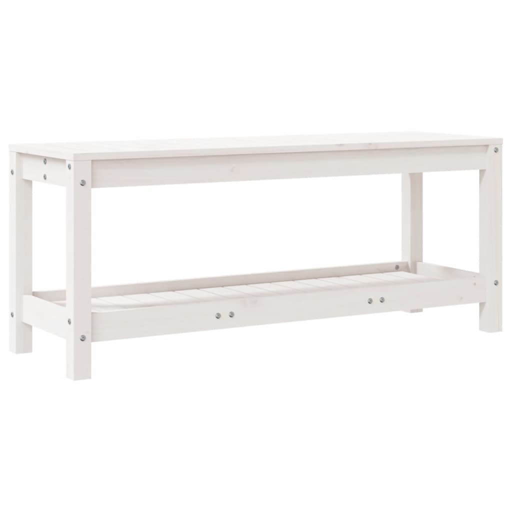 Garden Bench White 108x35x45 cm Solid Pine