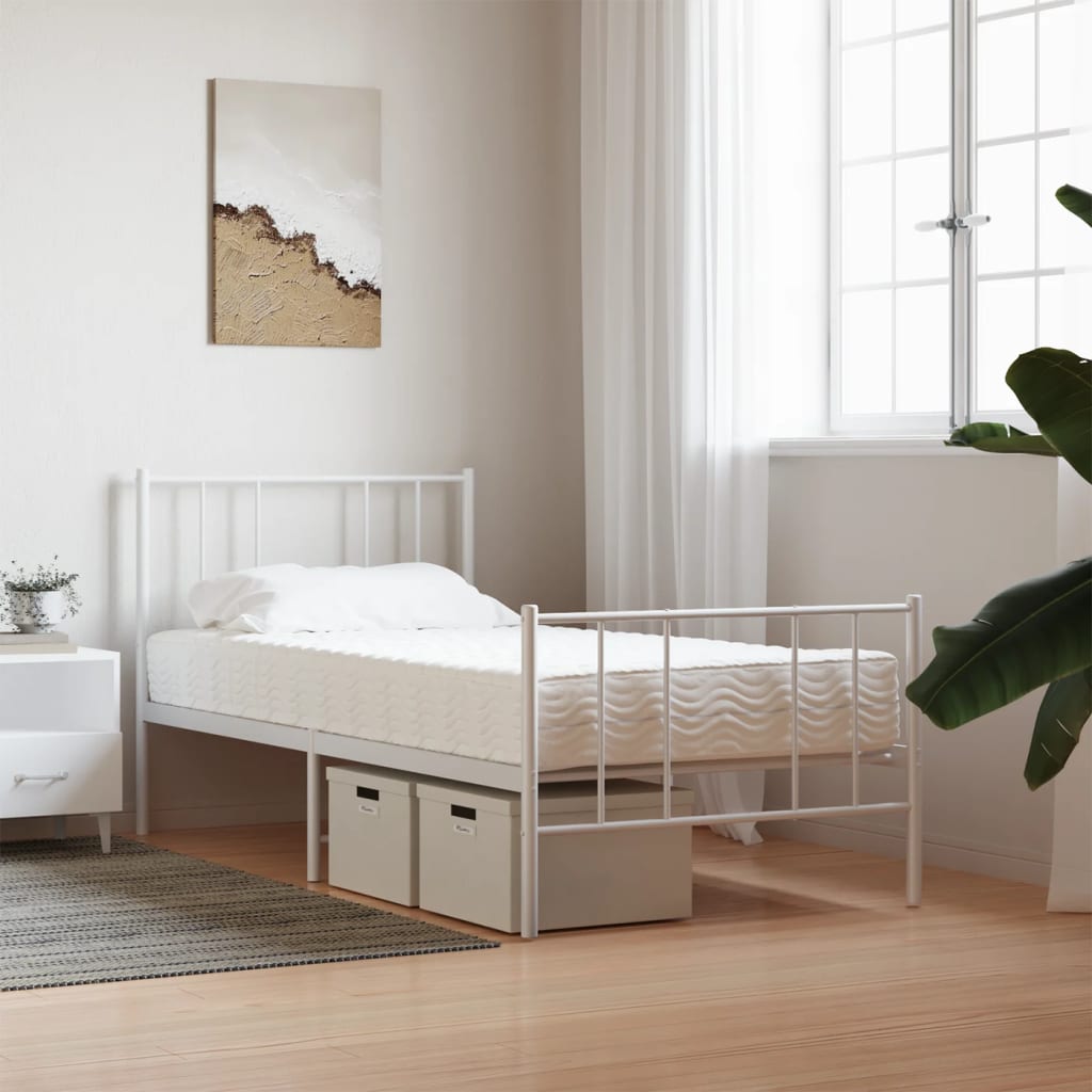 Foam mattress white 90x200 cm hardness H2 H3