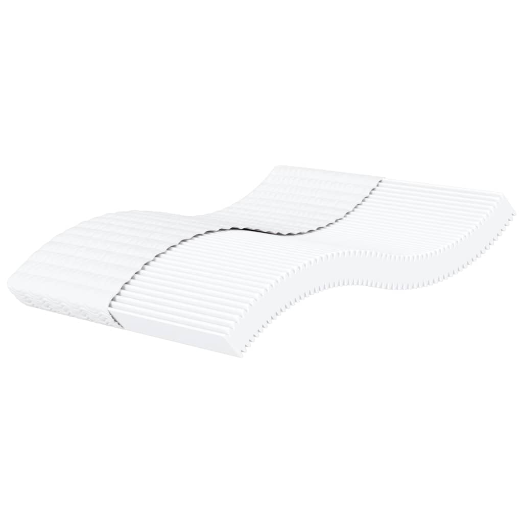 Foam mattress white 160x200 cm hardness H2 H3