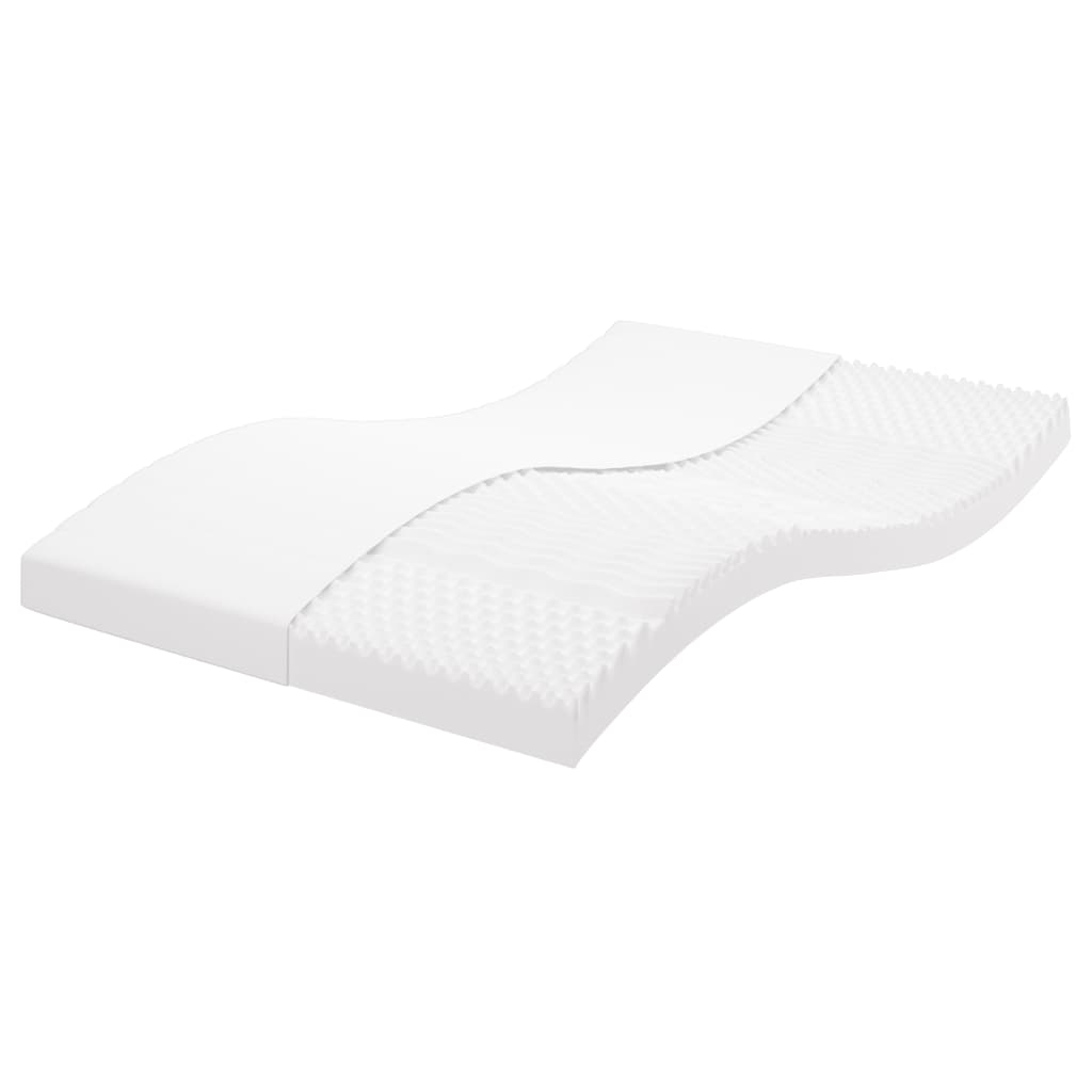 Foam mattress white 120x200 cm 7-zone hardness level 20 ILD