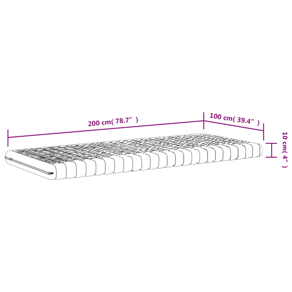 Foam mattresses 2 pcs. 100x200 cm 7-zone hardness 20 ILD