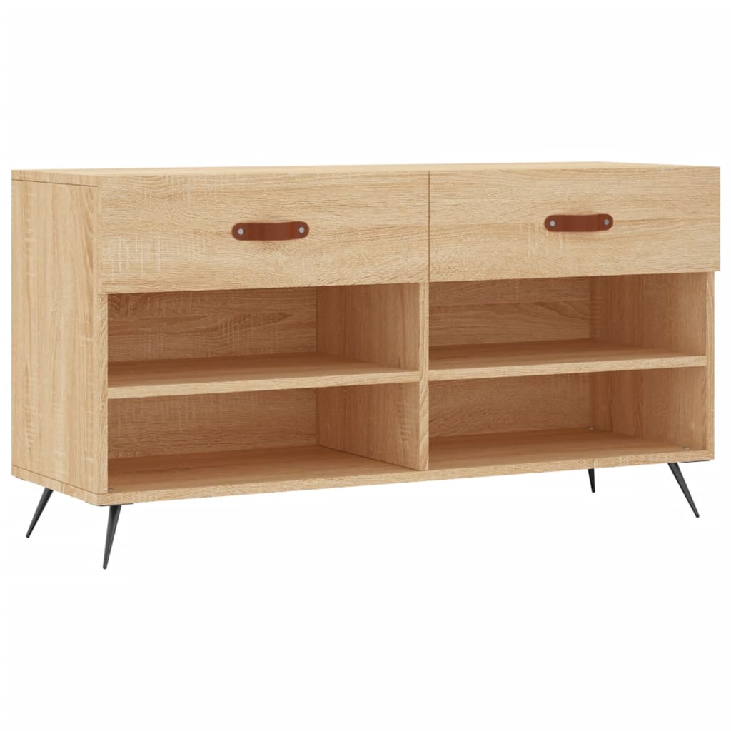 Shoe bench Sonoma oak 102x35x55 cm wood material