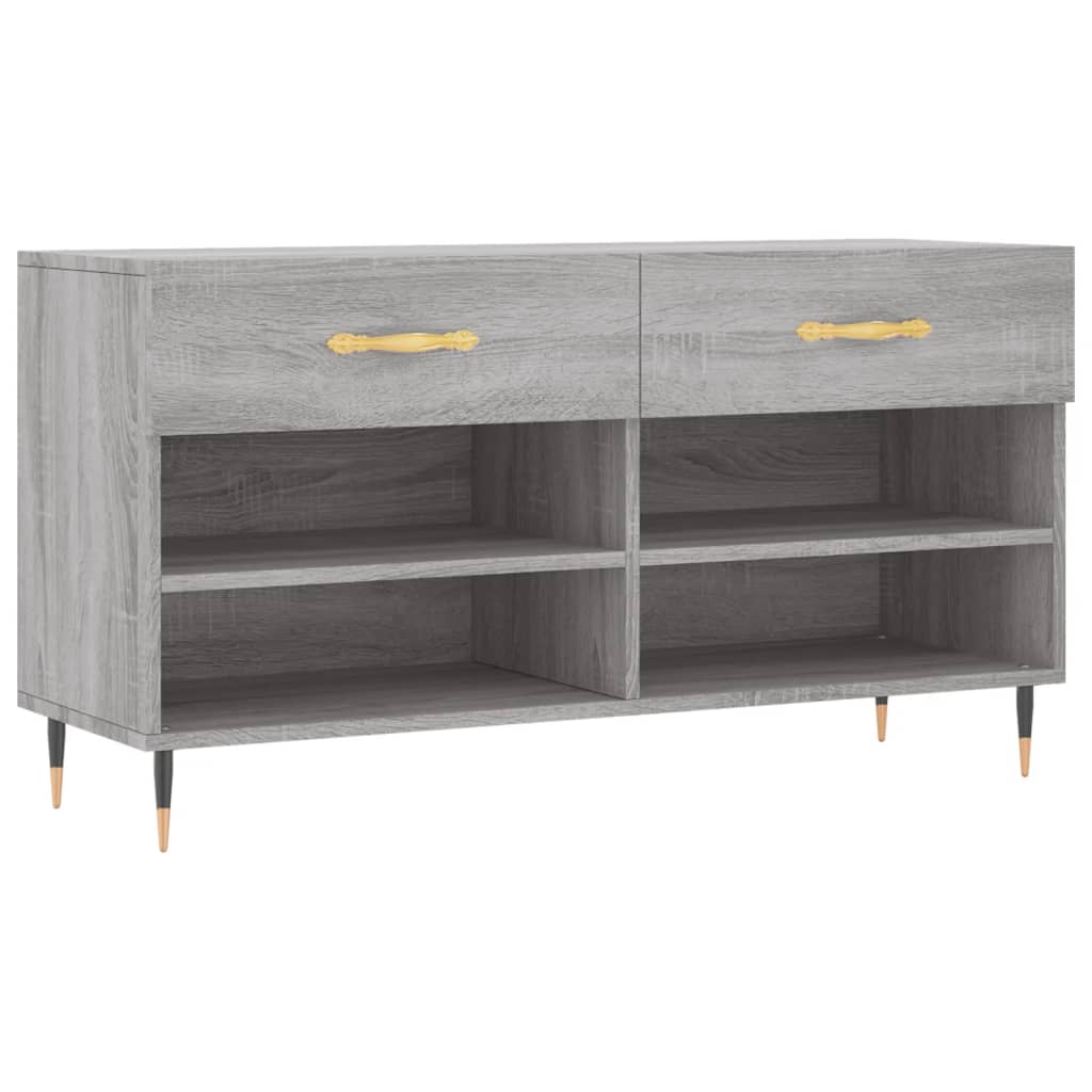 Shoe Bench Grey Sonoma 102x35x55 cm Wood Material