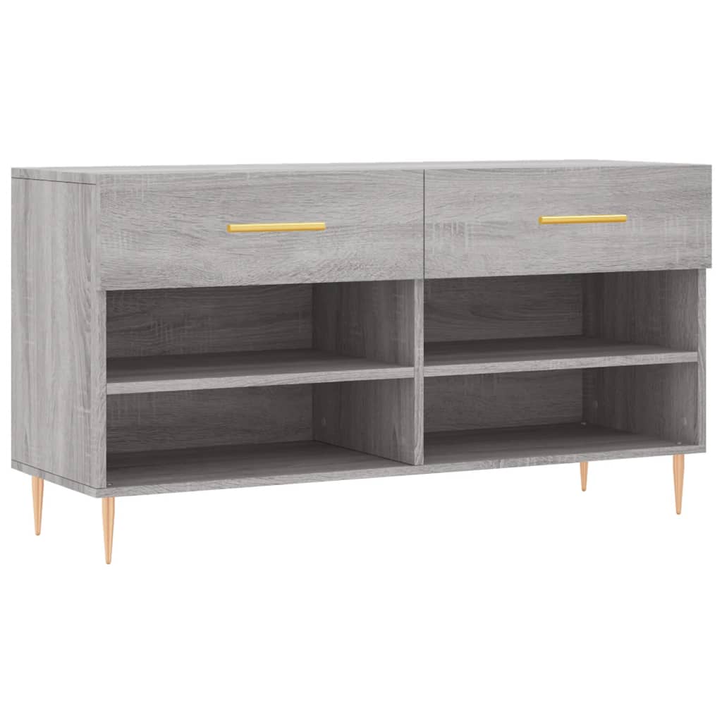 Shoe Bench Grey Sonoma 102x35x55 cm Wood Material