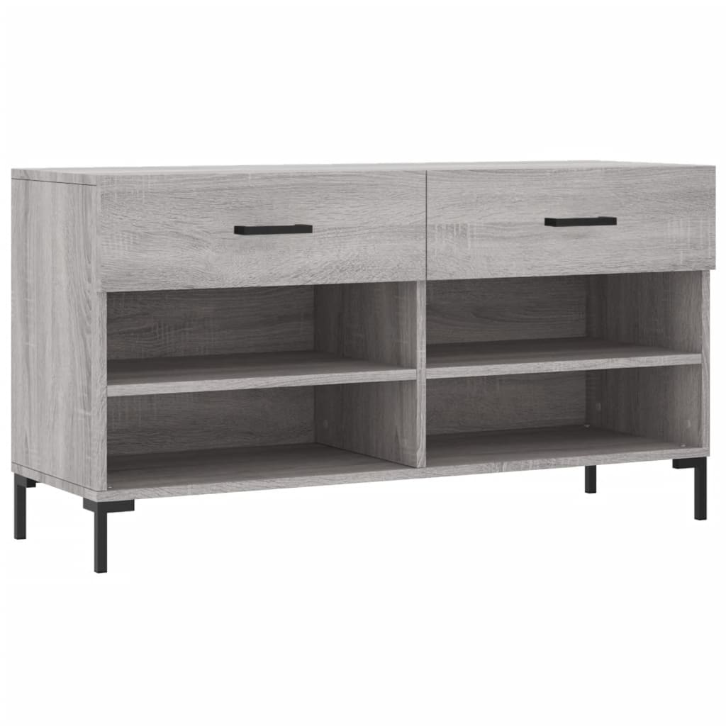 Shoe Bench Grey Sonoma 102x35x55 cm Wood Material
