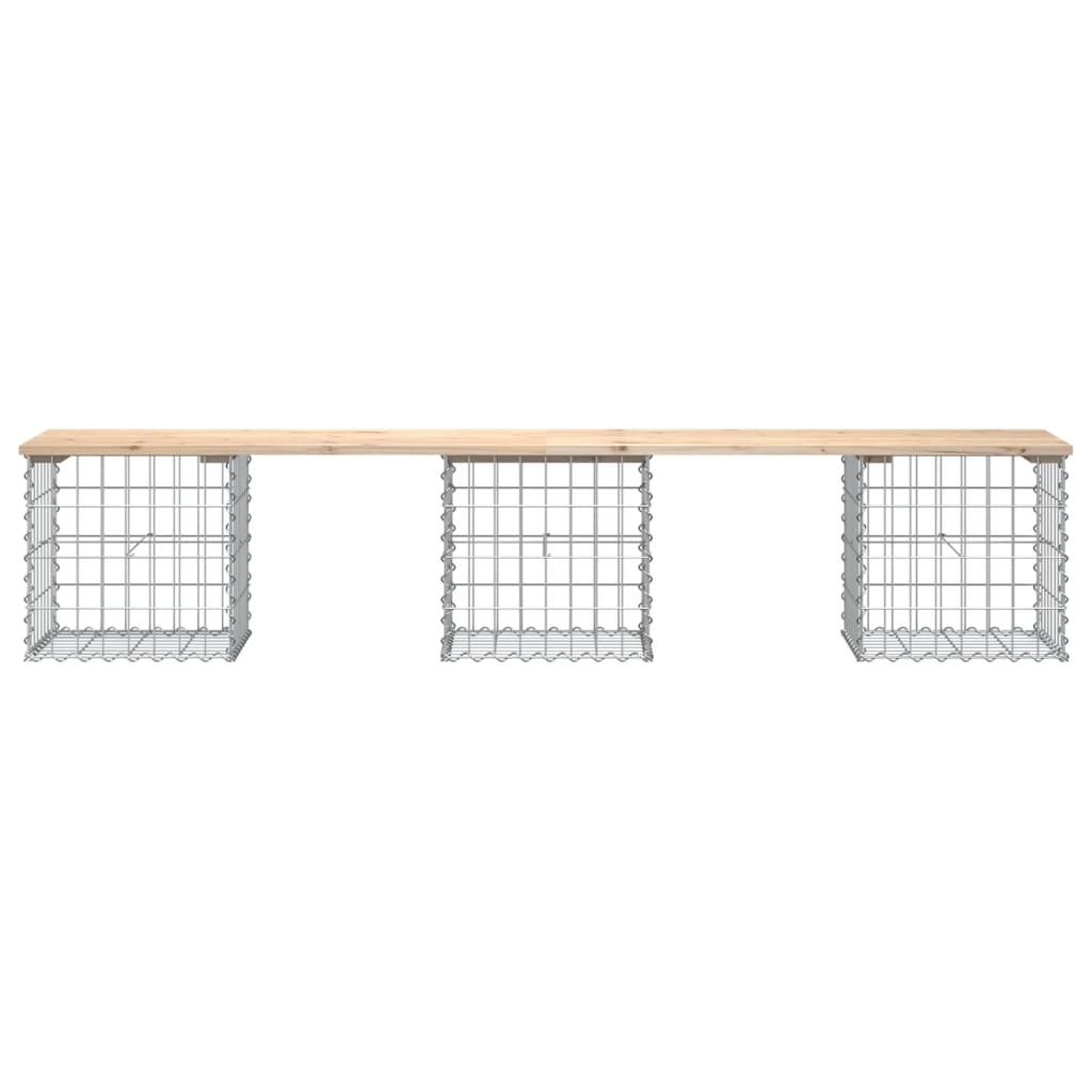 Garden bench made of gabions 203x44x42 cm solid pine wood