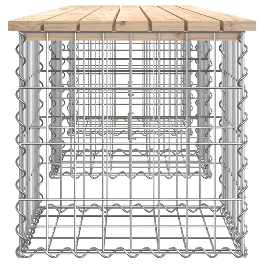 Garden bench made of gabions 203x44x42 cm solid pine wood