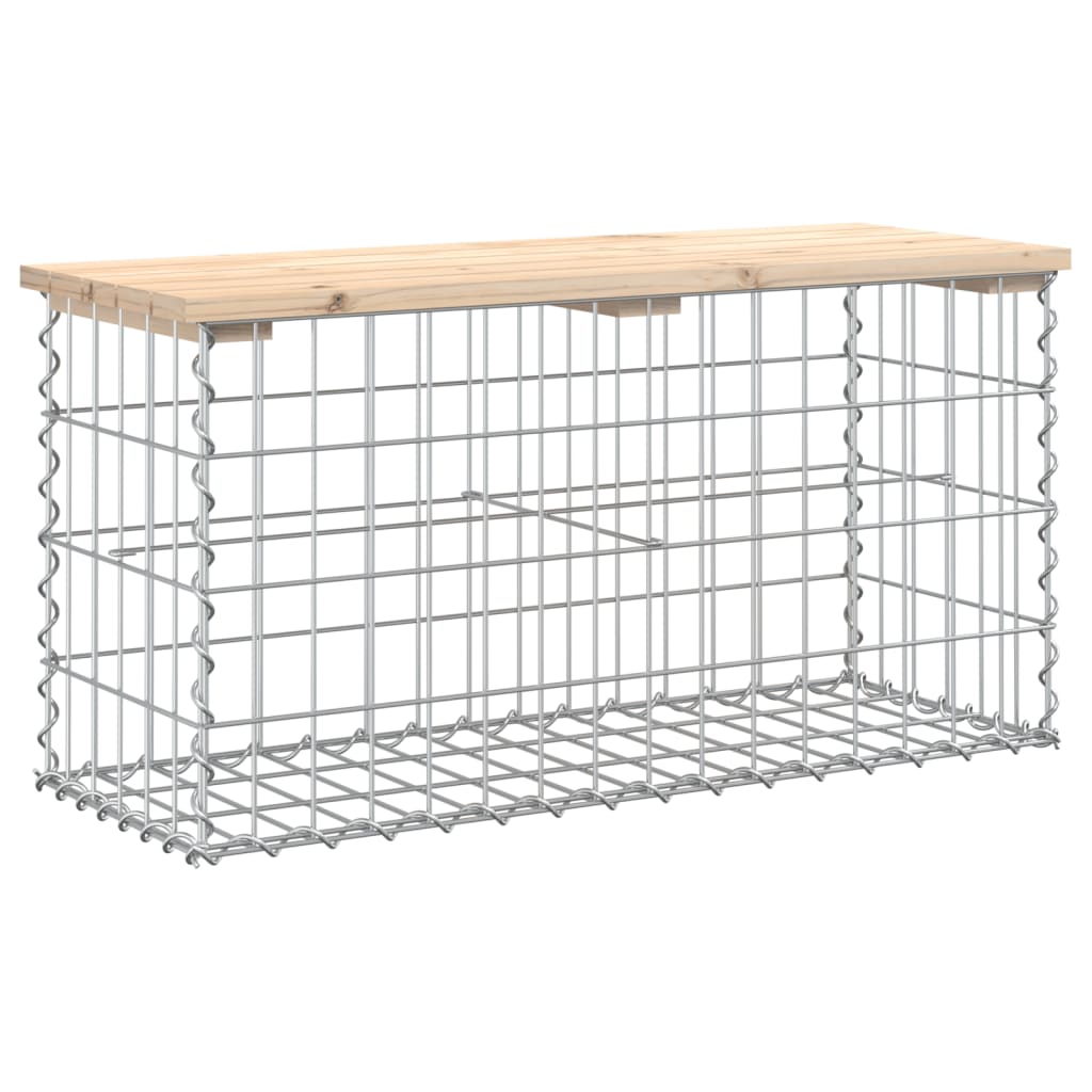 Garden bench made of gabions 83x31.5x42 cm solid pine wood