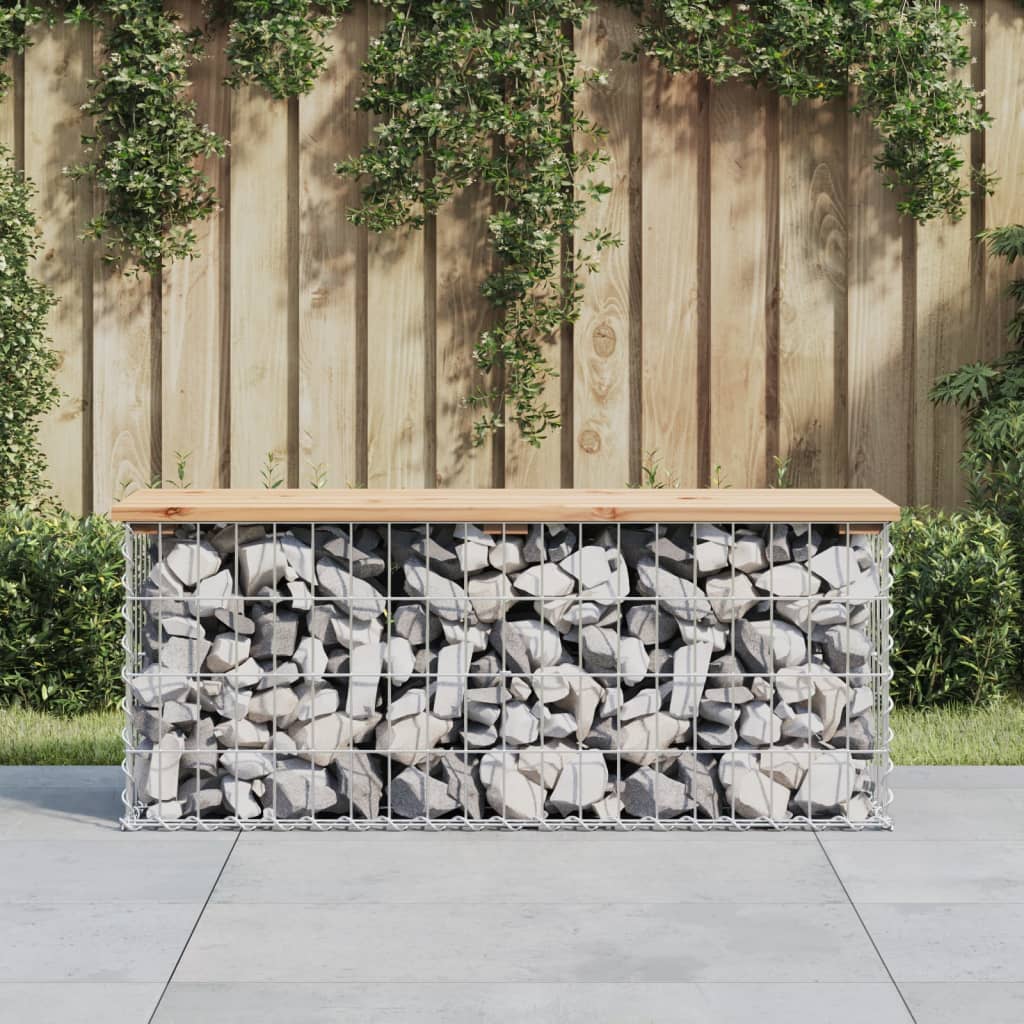 Garden bench made of gabions 103x31.5x42 cm solid pine wood