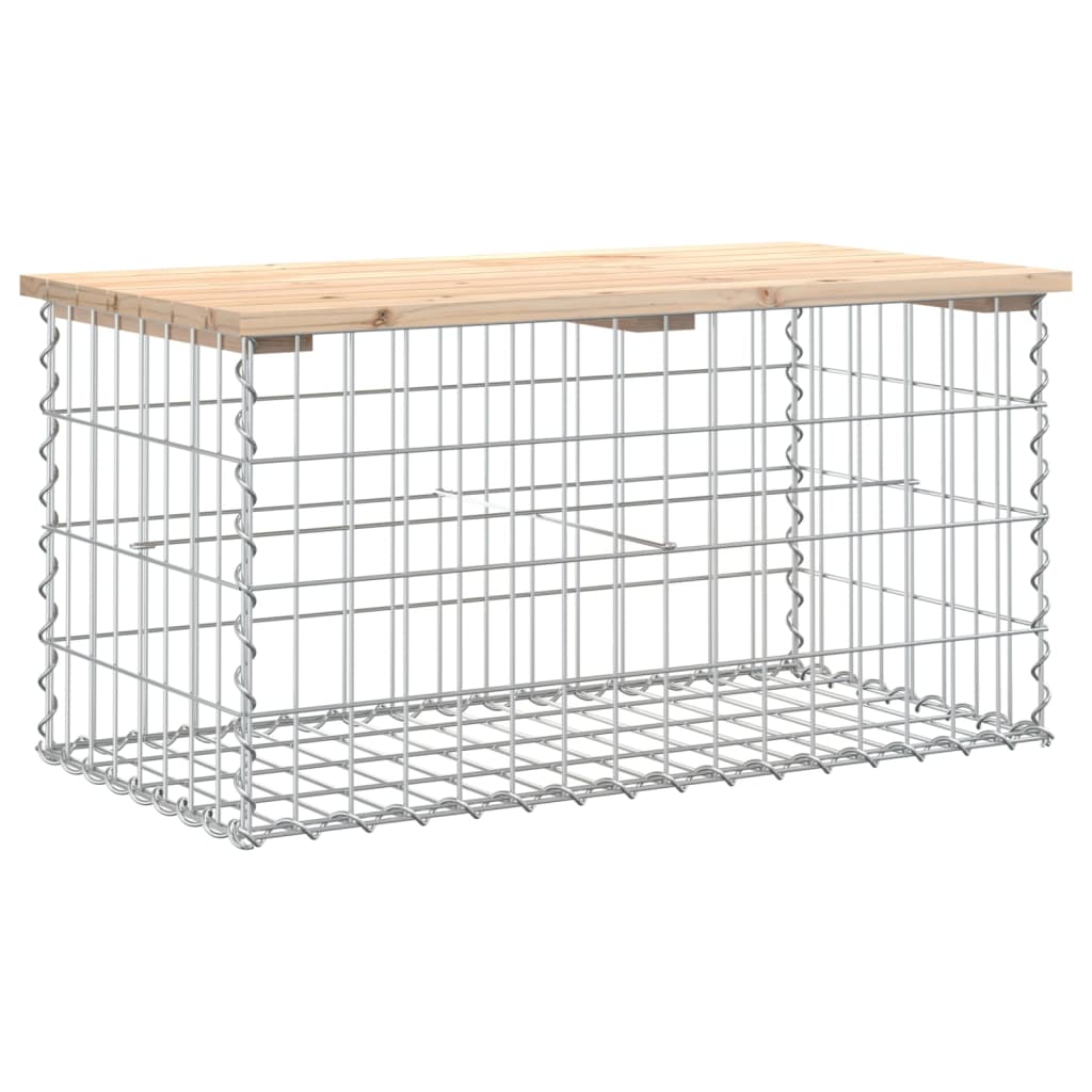 Garden bench made of gabions 83x44x42 cm solid pine wood