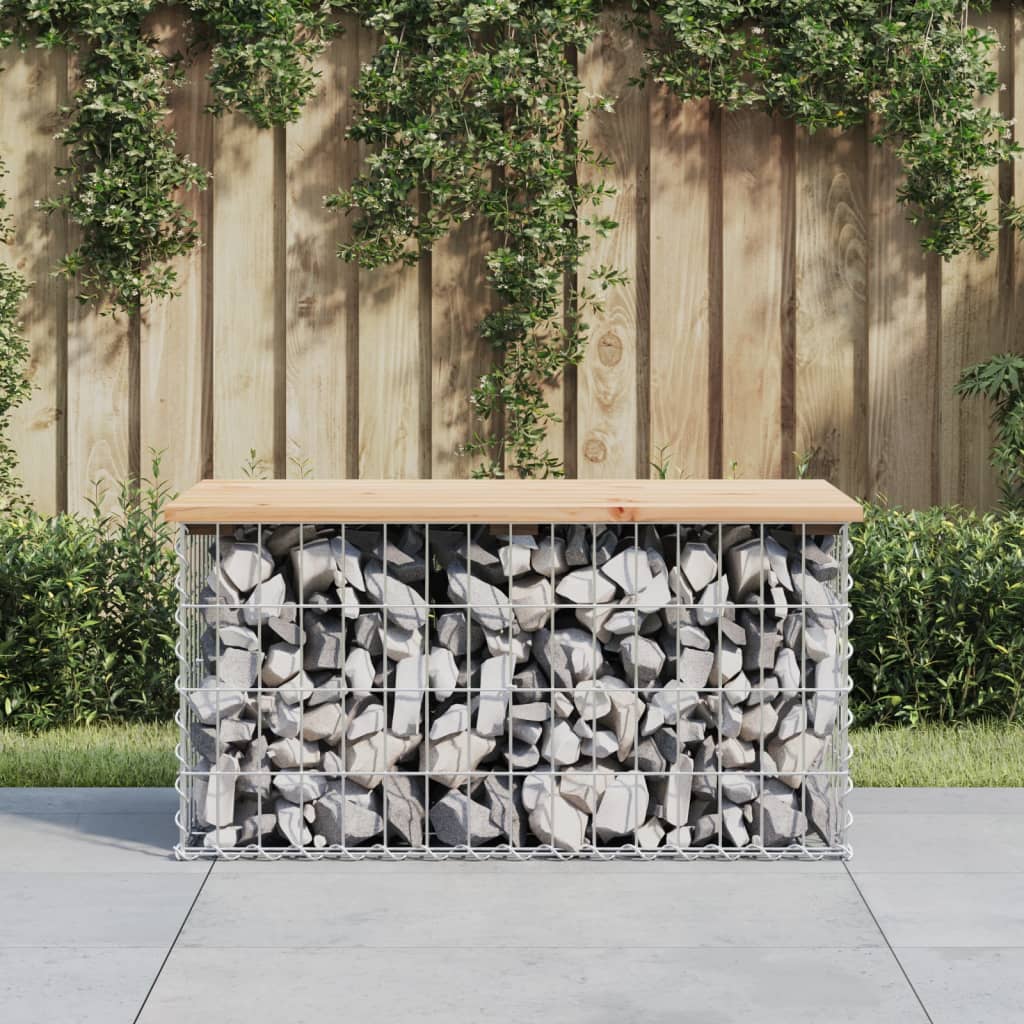 Garden bench made of gabions 83x44x42 cm solid pine wood