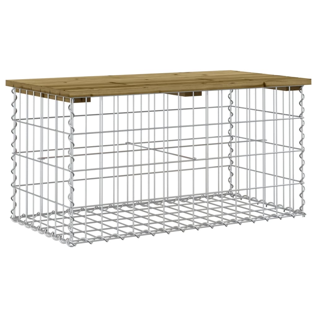 Garden bench made of gabions 83x44x42 cm pinewood impregnated