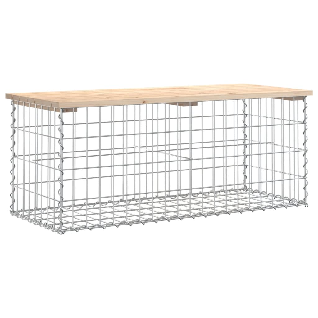 Garden bench made of gabions 103x44x42 cm solid pine wood