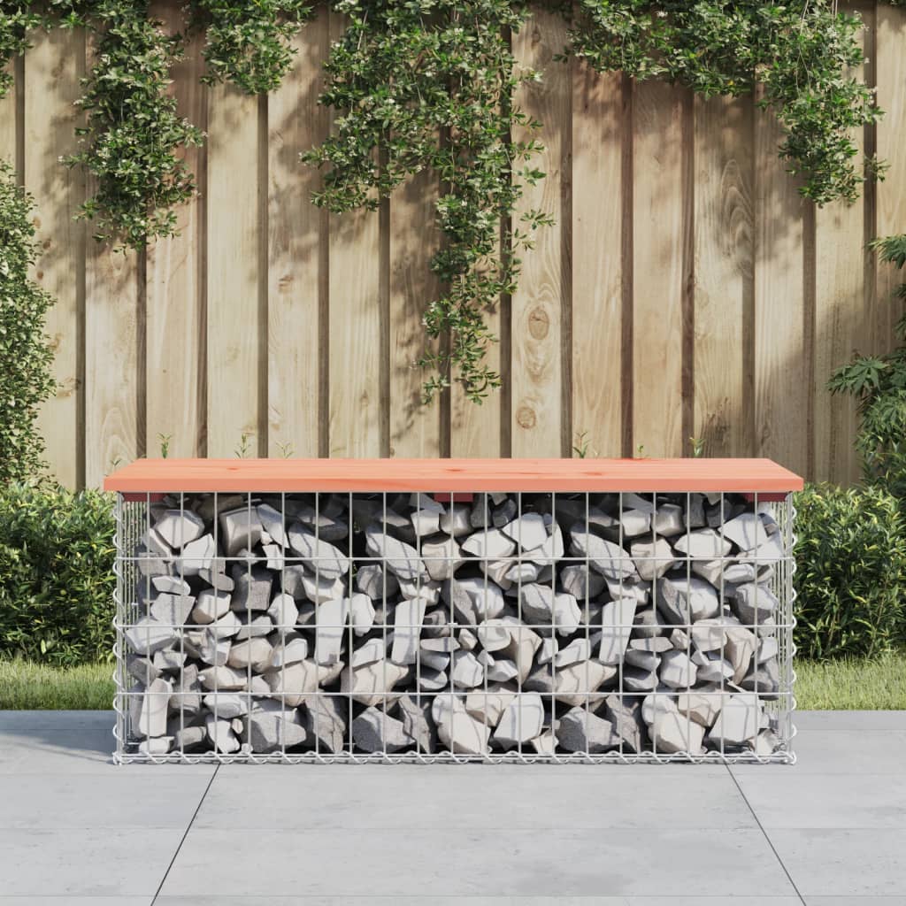 Garden bench made of gabions 103x44x42 cm solid Douglas fir wood