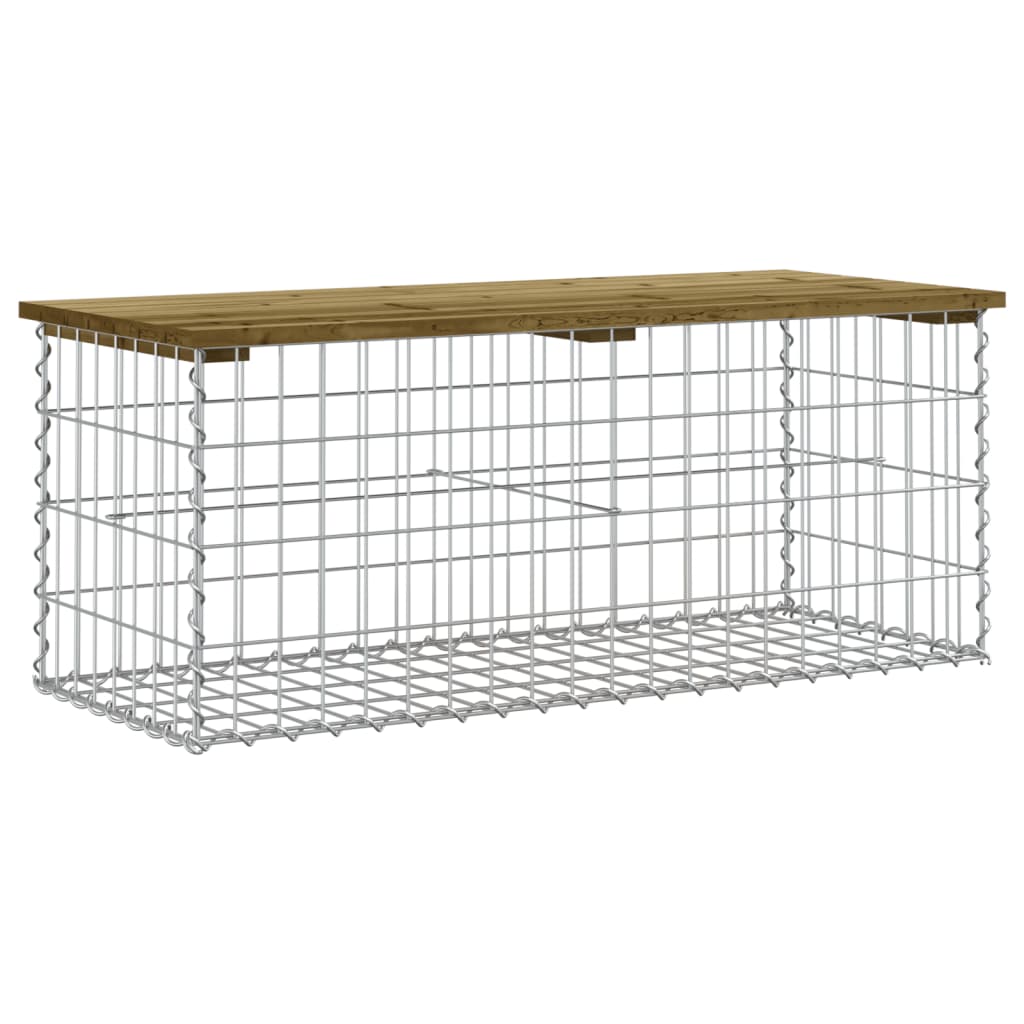 Garden bench made of gabions 103x44x42 cm pinewood impregnated