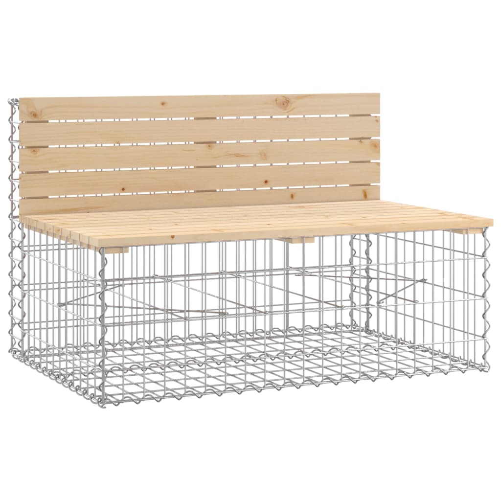 Garden bench made of gabions 103x70x65 cm solid pine wood