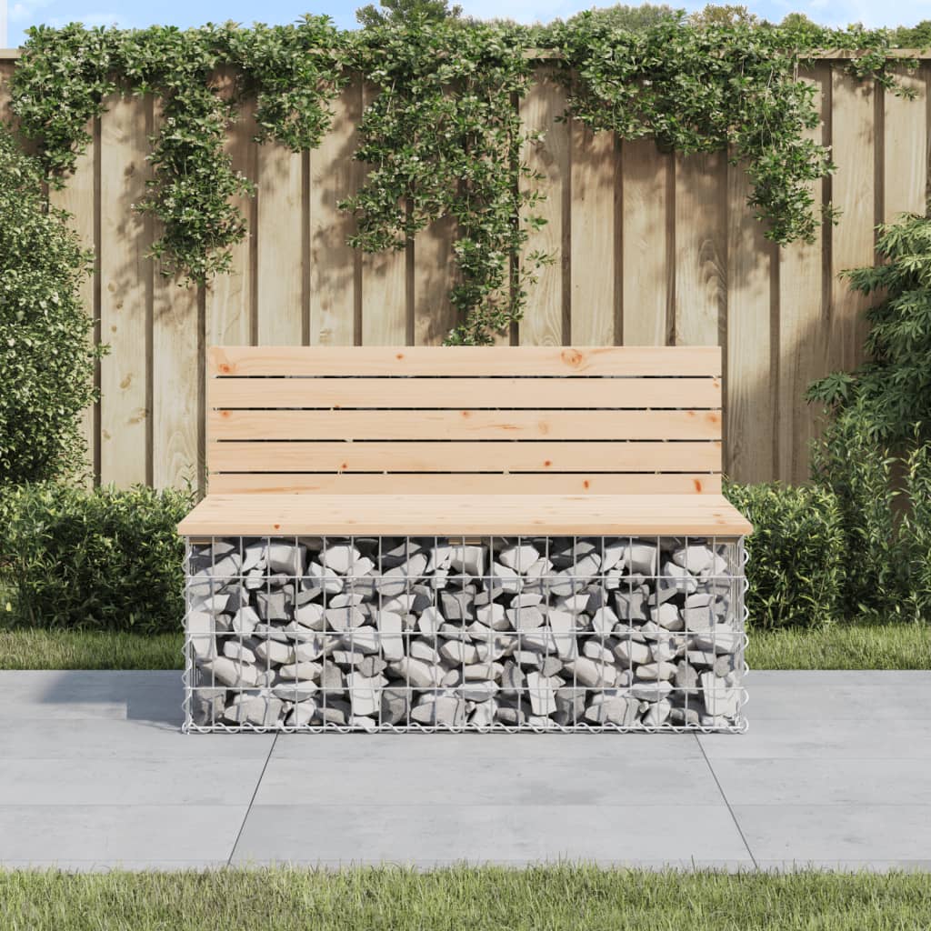 Garden bench made of gabions 103x70x65 cm solid pine wood