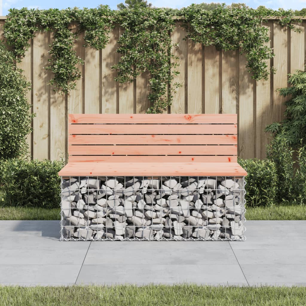 Garden bench made of gabions 103x70x65 cm solid Douglas fir wood
