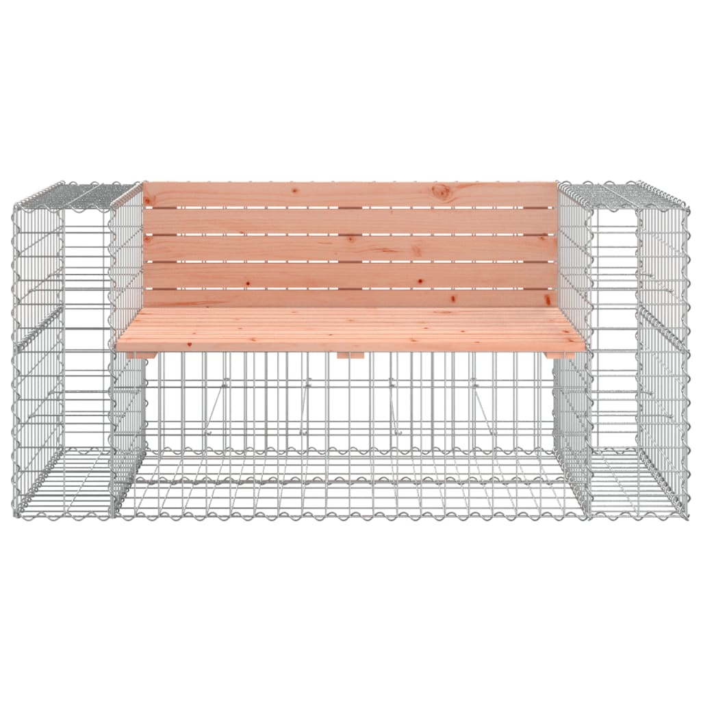 Garden bench made of gabions 143x71x65.5 cm solid Douglas fir wood