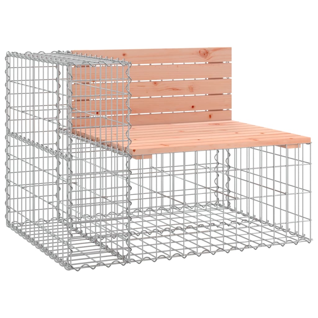 Garden bench made of gabions 92x71x65.5 cm solid wood Douglas fir
