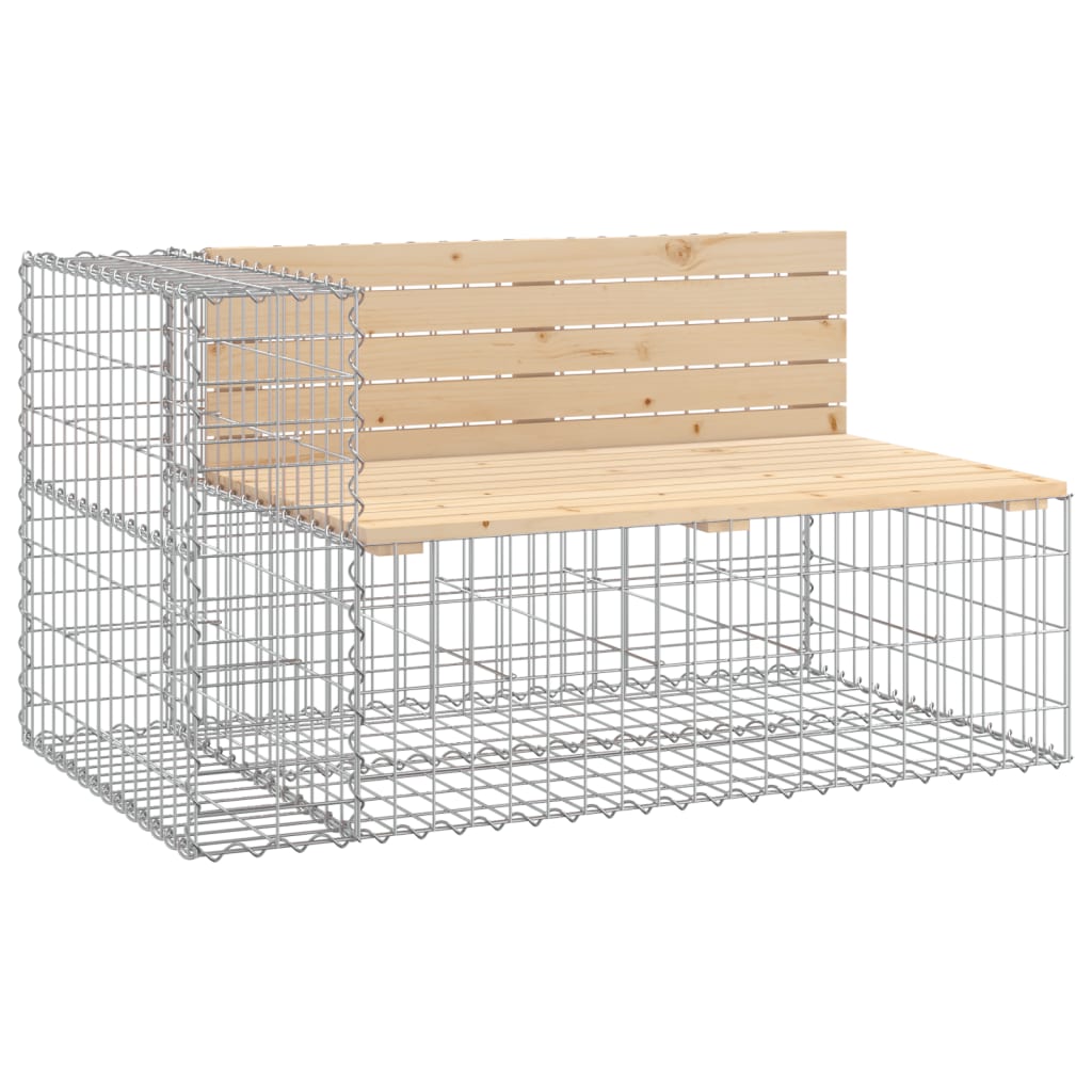 Garden bench made of gabions 122x71x65.5 cm solid pine wood
