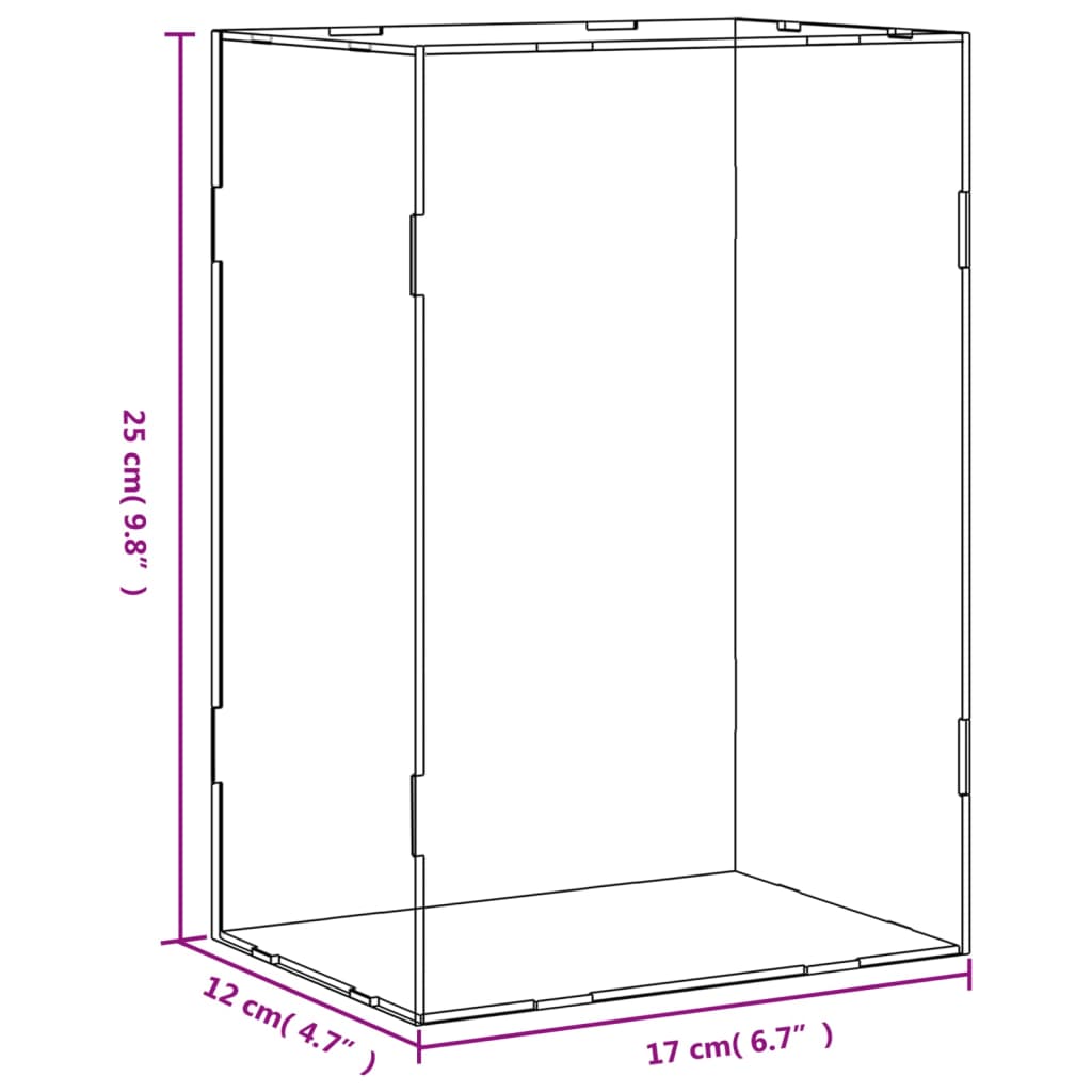 Vitrine Transparent 17x12x25 cm Acryl